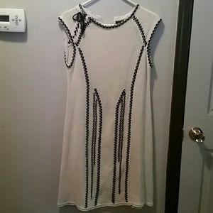 Nanette Lepore Cream and Black Sweater Dress